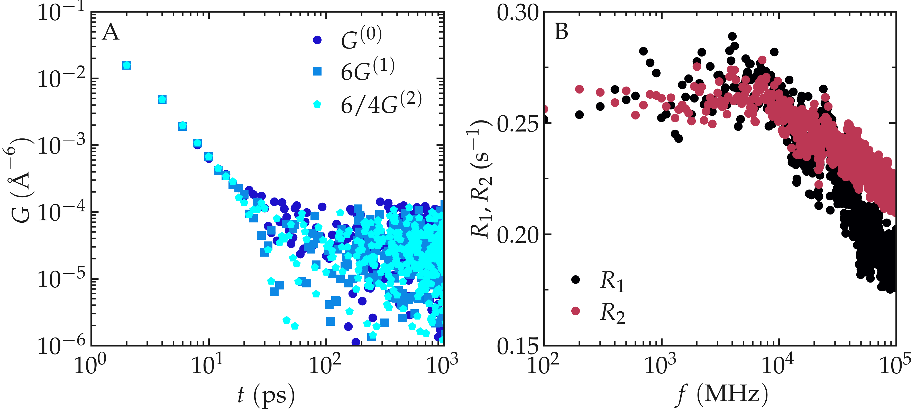 NMR results obtained from the LAMMPS simulation of water