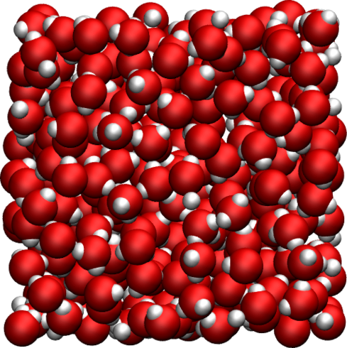 Water molecules simulated with lammps - NMR relaxation time calculation